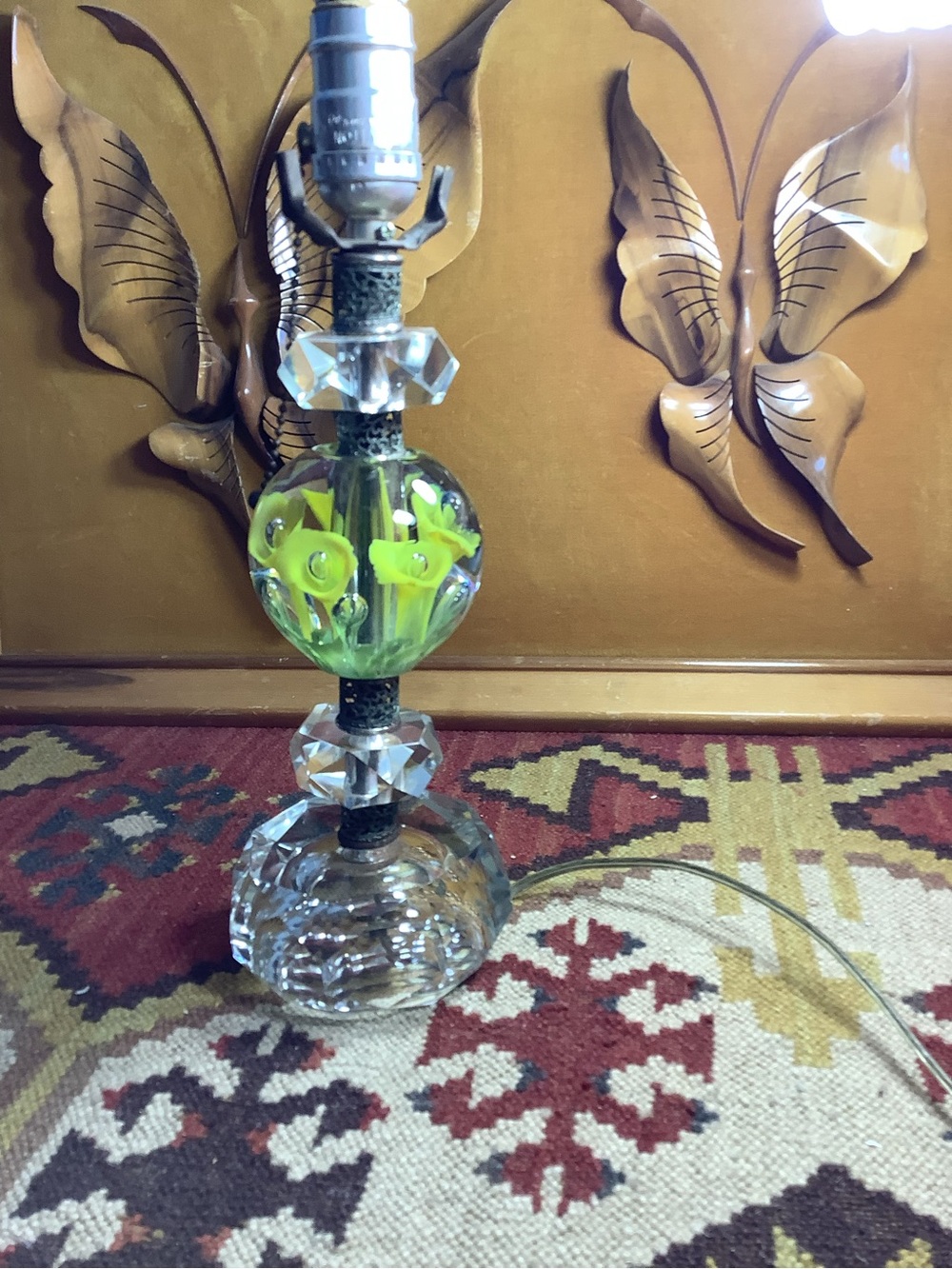 St. Clair Paperweight Art Glass Table Lamp American Vintage Midcentury